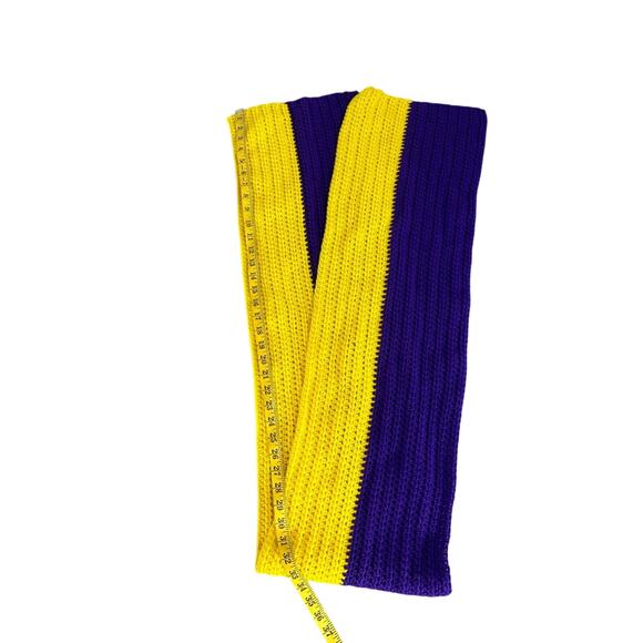 Handmade- two tone scarf- crochet - purple yellow one- Vikings - neck scarf - Picture 3 of 5